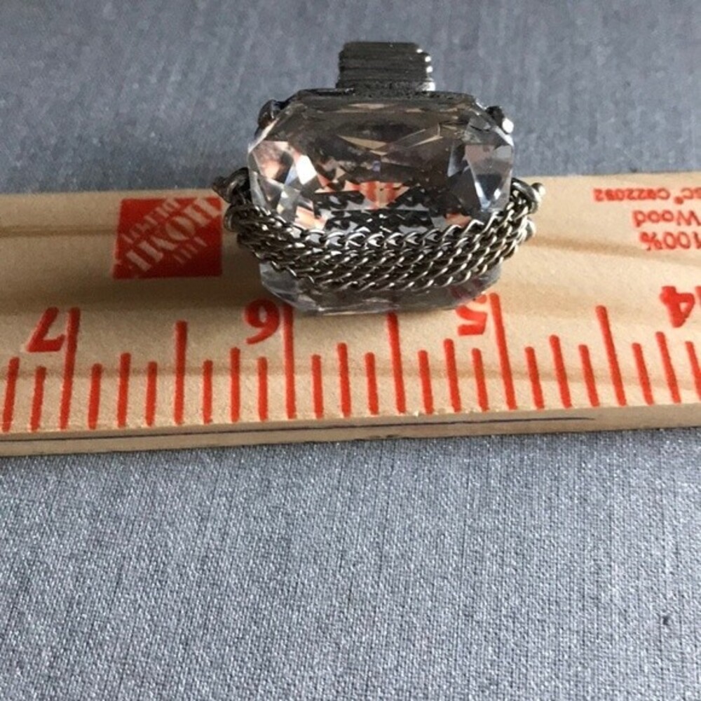 Big Bling Stretch Statement Ring Crystal Chain Sp… - image 6